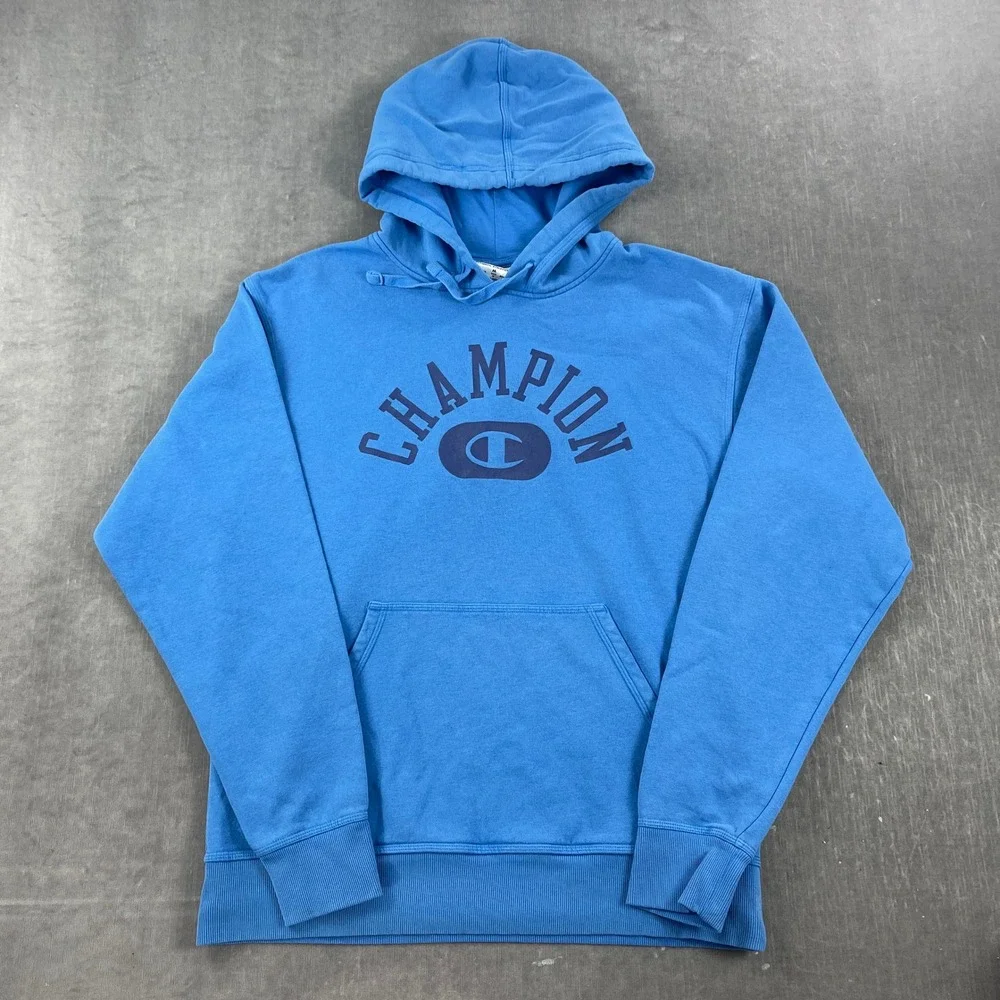 Champion Mens‎ Medium Blue Hoodie Pullover Graphic Logo S74705
